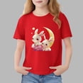 thumbnail image 1 of Blusas y camisas de manga corta con cuello redondo para niños Camiseta de verano de manga corta estampada para niñas Jersey elegante de cuello redondo para niños Top de algodón, 1 of 6