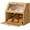 Natural, variant on Bread Box for Kitchen Countertop Bin Double Layer Bread Box Storage Container Extra Large Capacity Farmhouse with Diamond Pattern Windows (Green, Extra Large)