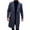 Navy, variant on Men's Wool Blend Pea Coat Casual Trench Coat Slim Fit Notched Collar Long Jacket Single Breasted One Button Overcoat