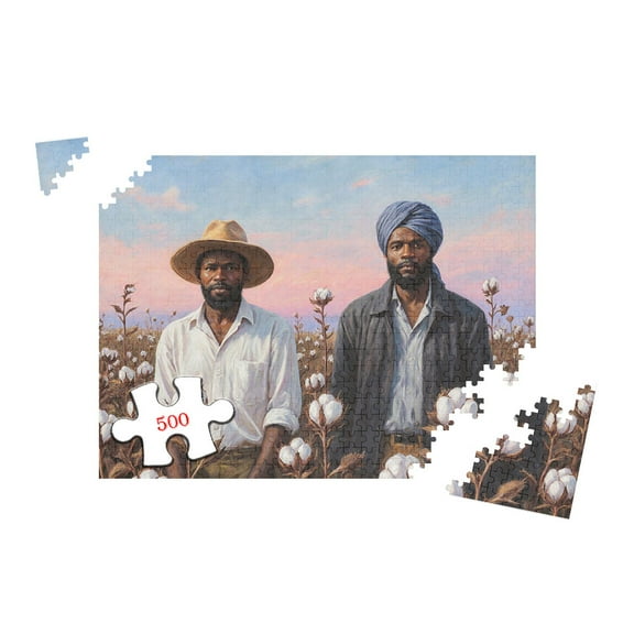 500 Piece Jigsaw Puzzle for Adults African American Art Cotton Field Portrait 20.5x15 Inch Black History Fine Art Puzzle Home Decor Brain Teaser