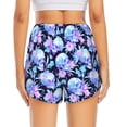 thumbnail image 3 of Picia flower Skull star Pattern Women's 2 in 1 Athletic Running Shorts High Waisted Workout Casual Gym Sweat Shorts with Comfy Liner Zipper Pockets-Medium, 3 of 9