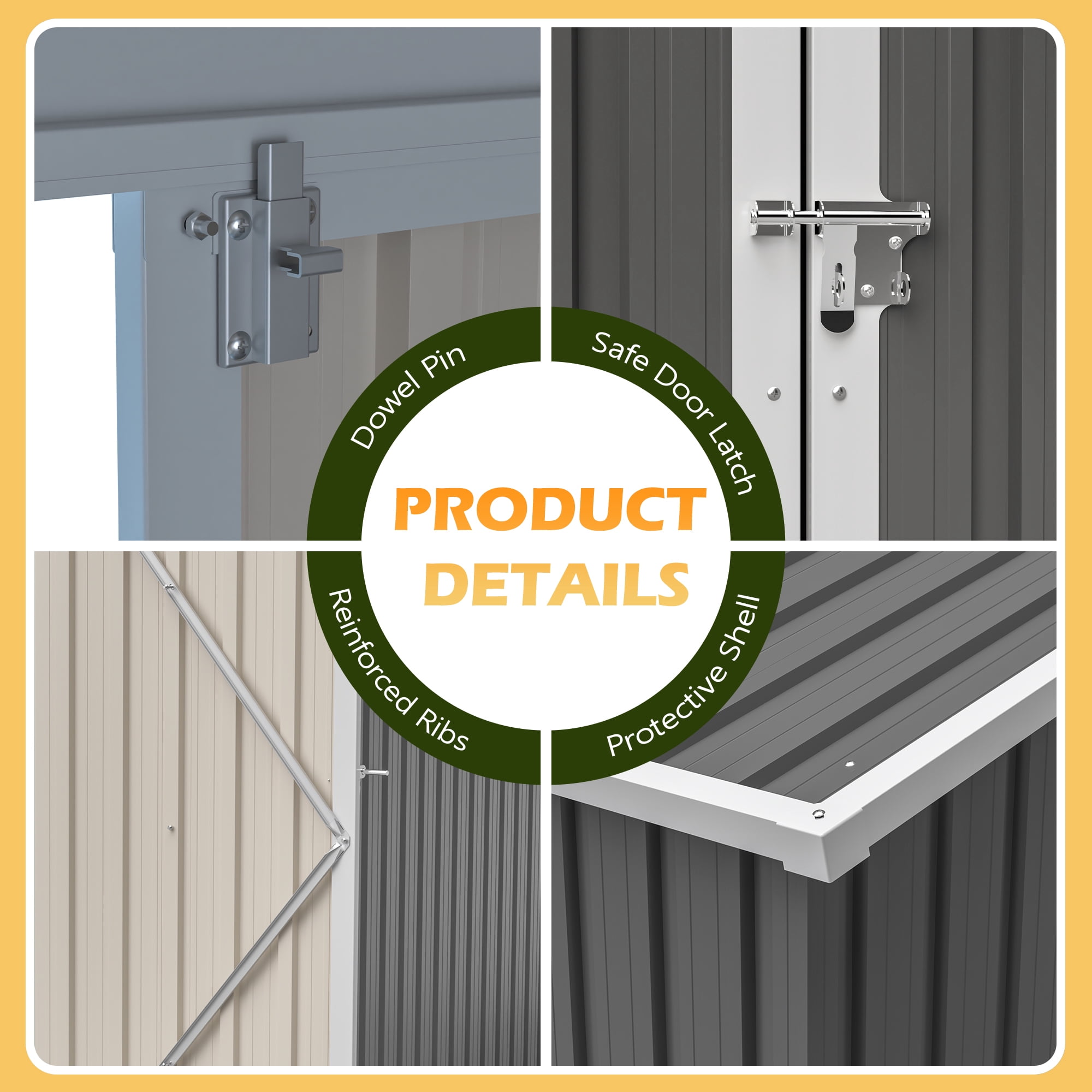 Jopath 10ft x 4ft Outdoor Metal Storage Shed with Floor Frame and Lockable Door for Garden, Lawn Gray