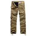 thumbnail image 2 of IROINNID Mens Cargo Pants Solid Color Overalls Multi-Pocket Pants Rigid Waist Pants, 2 of 8