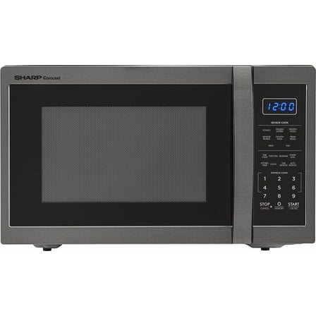 Carousel 1.4 Cu. Ft. Mid-Size Microwave - Black Stainless Steel