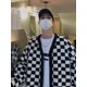 thumbnail image 4 of Suéter de punto Chaqueta de hombre Abrigo Verde Ropa de hombre Cárdigan estético Cuadros Cuello en V Moda 2024 Sudadera barata Calle holgada X, 4 of 5
