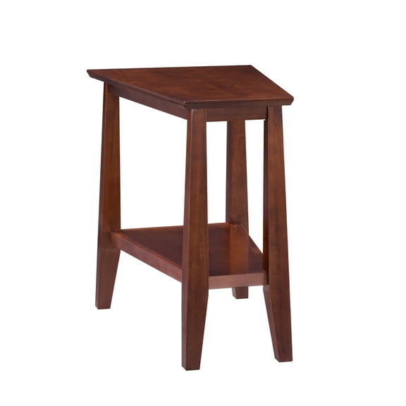Leick Home 10402 Delton Recliner Wedge Table with Shelf, Sienna
