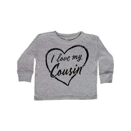 

Inktastic I Love My Cousin in Black Chalk Heart Gift Toddler Boy or Toddler Girl Long Sleeve T-Shirt