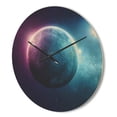 thumbnail image 3 of Designart 'Blue and Purple Deep Space Planet ' Modern Wood Wall Clock, 3 of 5