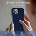 thumbnail image 3 of Silicone Case Designed for Apple iPhone 13 Pro Liquid Silicone Case, 5 in 1 Bundle Phone Case with 2 Clear Tempered Glass and 2 Camera Lens Shockproof Case for Apple iPhone 13 Pro,Navy, 3 of 7