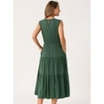 thumbnail image 5 of DARING DIVA Sleeveless Crewneck Tiered Casual Midi Dress XL Army Green, 5 of 7