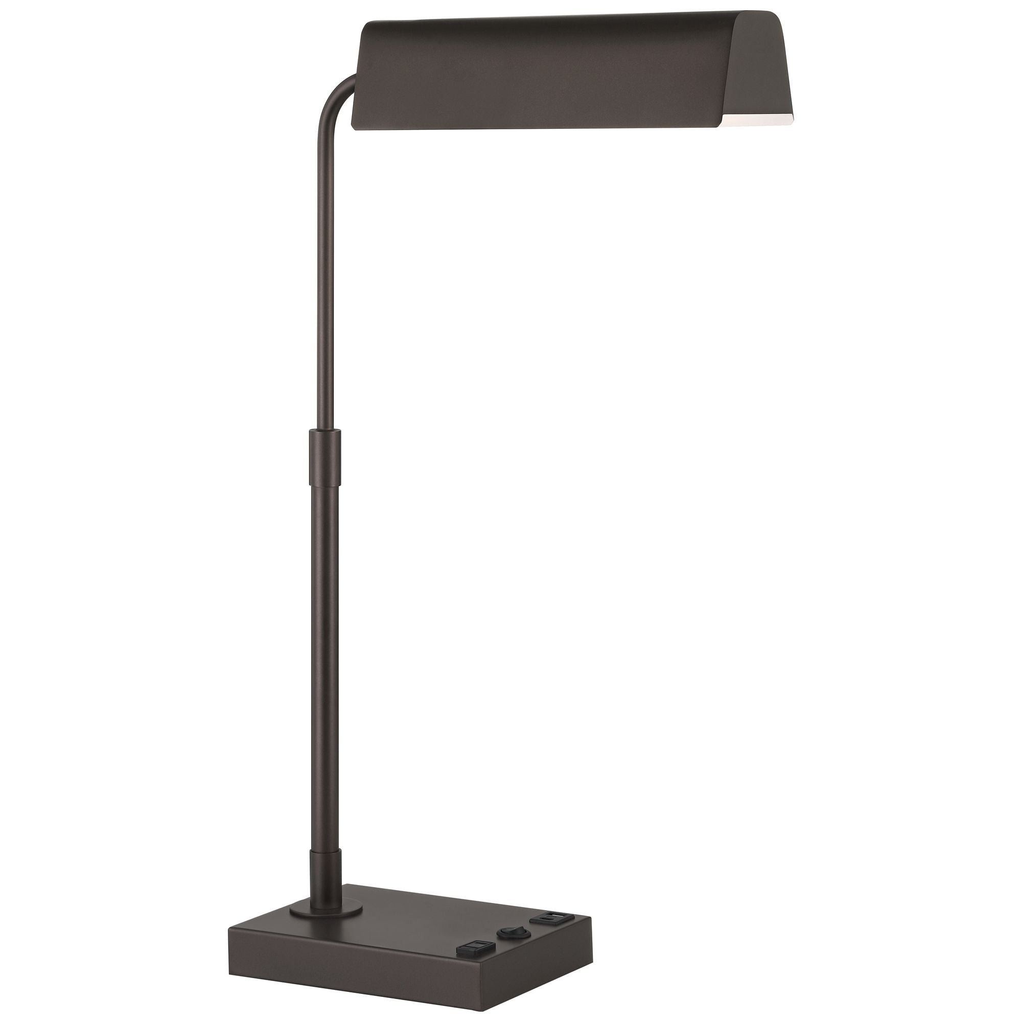 360 Lighting Harris 25 1/2" High Pharmacy Modern Desk Lamp USB Port AC Power Outlet Brown Bronze Finish Metal Home Office Charging