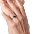 thumbnail image 4 of Gem Stone King Cushion Checkerboard Red Garnet 2.40 Ct 10K White Gold Ring with Accent Diamonds, 4 of 7