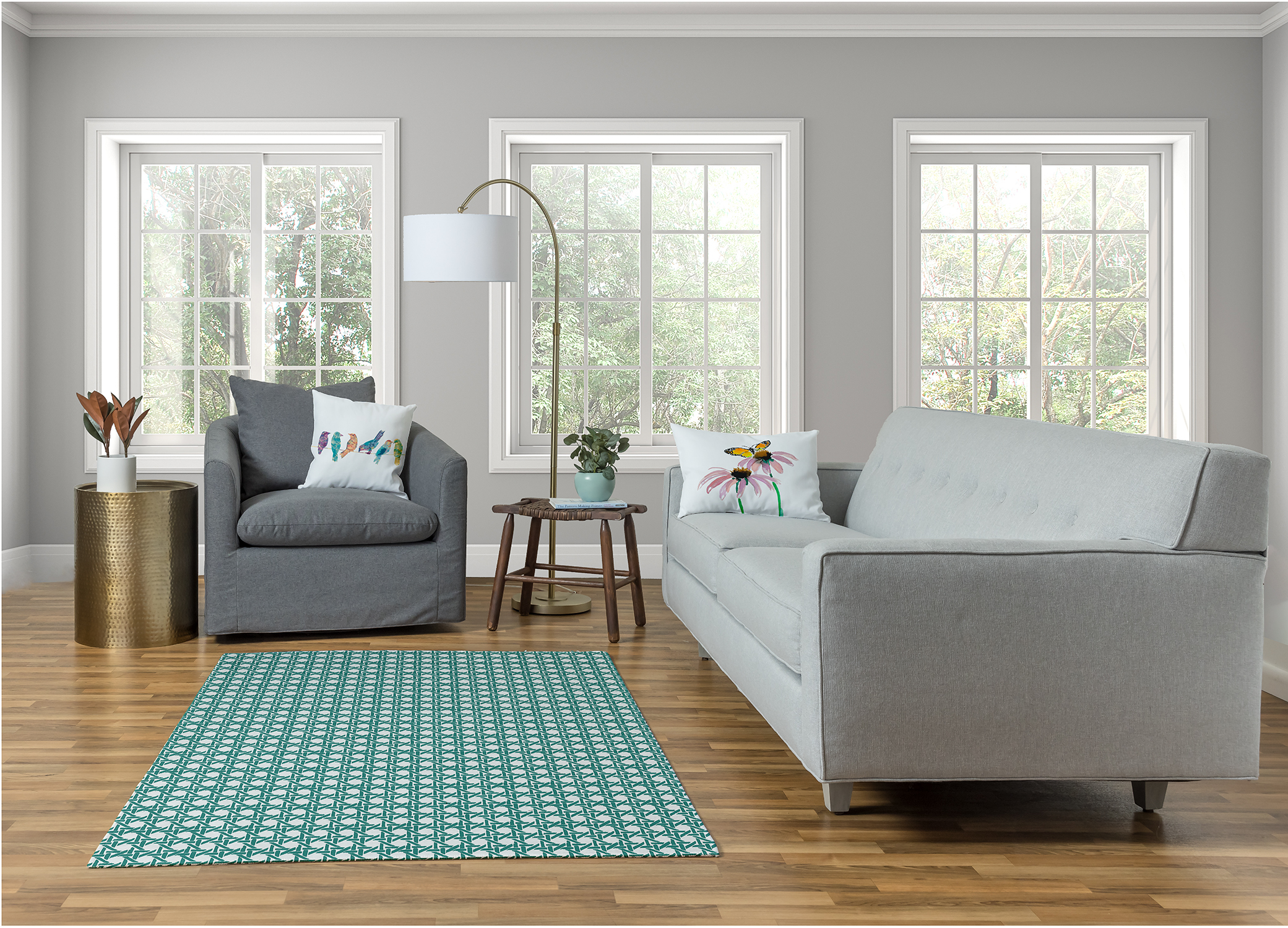 Simply Daisy 4' x 6' Desert Turquoise Rattan Geometric Rug