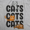 thumbnail image 2 of Womens Cats Cats Cats T Shirt Funny Pet Kitty Lover Tee Womens Graphic Tees, 2 of 9