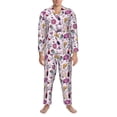 thumbnail image 3 of Balery Wine Pijama para Hombre de Dos Piezas con Manga Larga, Conjunto de Dormir y Descanso Suave con Bolsillos-Small, 3 of 7
