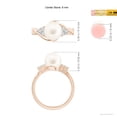 thumbnail image 5 of Angara Freshwater Cultured Pearl Bypass Ring with Diamond Trio in 14K Rose Gold for Women | June Birthstone Jewelry for Her, 5 of 8