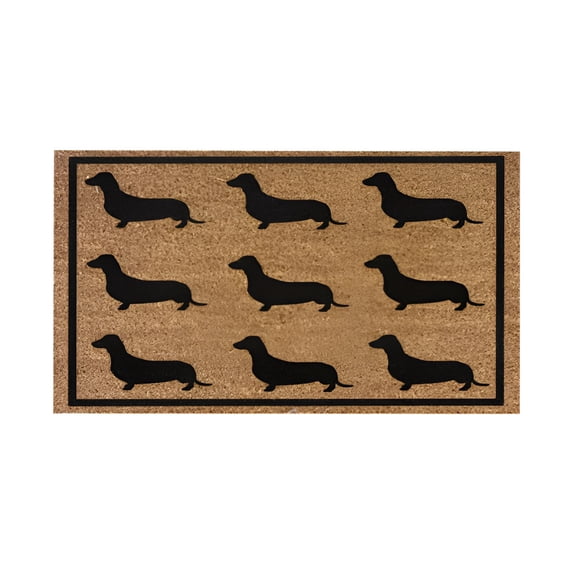 LAMIRO Cute Dachshund Front Door Mat Indoor Outdoor Entrance Welcome Mat with Non-Slip Backing Natural,Low Profile,Durable Rug for Outside Entry,Garage,High Traffic Area Summer Home Decor 16x24"