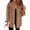 Brown, variant on Women's Long Sleeve Button Up Frayed Hem Shacket fall Casual Drop Shoulder Button Front Jean Shacket with Pocket