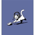 thumbnail image 5 of Gaming Cat Chasing Computer Mouse Adult Blue Crew Neck Short Sleeve Tee-Medium, 5 of 6