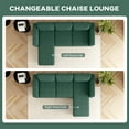 thumbnail image 4 of HOMCOM Canapé Sectionnel, Canapé en L avec Chaise Longue, Vert Foncé, 4 of 10