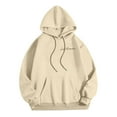 thumbnail image 4 of MHFRRA Sudadera con Capucha y Estampado de Letras para Uso Informal y Comodidad Diaria Beige, 4 of 5