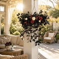 thumbnail image 6 of JHyouerji Artificial Rose Front Door Swag Wreath 24x10x1 Inch Red All Season Farmhouse Hanging Floral Decor for Wedding Holiday, 6 of 7
