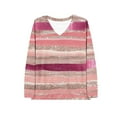 thumbnail image 2 of JUSLIO Women Tops Relaxed Fit Pullover Shirts Graphic Long Sleeve V Neck Shirts Pink XL, 2 of 4