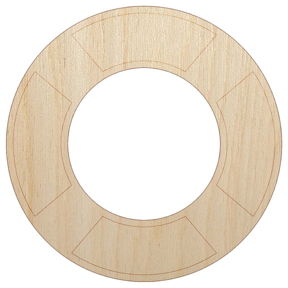 Nautical Lifesaver Wood Shape Unfinished Piece Cutout Craft DIY Projects - 4.70 Inch Size - 1/8 Inch Thick