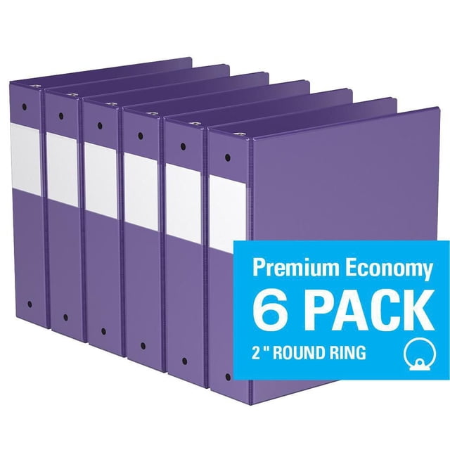 Davis Group, Premium Economy, Round Ring, Binder, 6 Pack, 2"