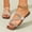Silver, variant on Women's Rhinestone Strappy Open Toe Slide Sandals Slip on Casual Flat Sandals Seaside Vacation Summer Black 6.5