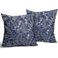 thumbnail image 2 of Navy Blue Pillow Covers 16x16 Set of 2 Vintage Floral Botanical Print Spring Flower Plant Pattern Decorative Throw Pillow Cases Outdoor Farmhouse Decor for Home Sofa Couch Bed, 2 of 6