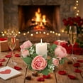 thumbnail image 3 of Upgraded Faux Rose Candle Wreath Valentine’s Day – Pink Variant Valentine's Day Gifts, 3 of 6