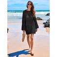 thumbnail image 6 of ANRABESS Womens Swimsuit Cover Up Crochet Long Sleeve Mesh Knit Summer Beach Dress Sheer Hollow Out Bathing Suit Coverup, 6 of 11