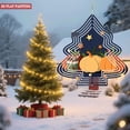 thumbnail image 4 of Stylish Metal Hanging Christmas Tree Wind Spinner - Festive Garden Decor with Symmetrical Design Orange Stars & Green Leaves, 4 of 7