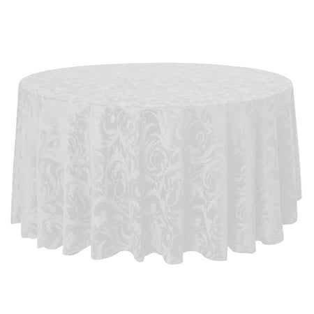 

Ultimate Textile (2 Pack) Damask Melrose 102-Inch Round Tablecloth - Home Dining Collection - Floral Leaf Scroll Jacquard Design White