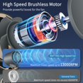 thumbnail image 3 of Wafting Ventilador Portátil De Mano Turbo De Alta Velocidad Con 100 Velocidades Ajustables, Batería De 5000 Mah, Pantalla Digital Recargable Para Viajes, Camping, Regalos Al Aire Libre Para Mujeres Y, 3 of 5