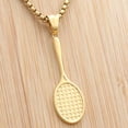thumbnail image 2 of PAMTIER Unisex Stainless Steel Personality Hip Hop Punk Badminton Racket Shaped Pendant Sports Necklace Fitness Experts Equipment Gold Free Chain, 2 of 5