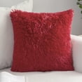 thumbnail image 1 of DYstyle Soft Plush Fur Shaggy Square Throw Pillow Cases Waist Cushion Cover, 1 of 2