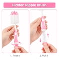 thumbnail image 3 of 4-in-1 Baby Bottle Brush Set, Including Nylon Bottle Brush, Cap, Straw, Nipple Brushes, BPA-Free (Pink), 3 of 8