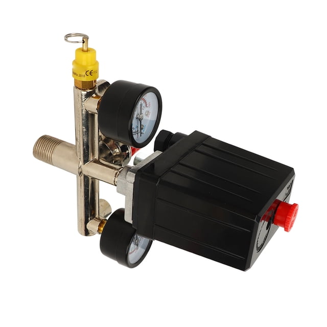 Válvula De Control De Presión, Ajuste De Perilla Puertos Estándar 0-12BAR 0-180PSI Interruptor De Presión De Regulador Dual Ahorro De Energía Para Compresor De Aire