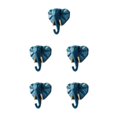 thumbnail image 1 of kurtrusly Resin Sturdy And Durable Animal Head Key Hook For Easy Organization Good Decorative Coat Hooks Retro blue(elephant) 5Set, 1 of 6