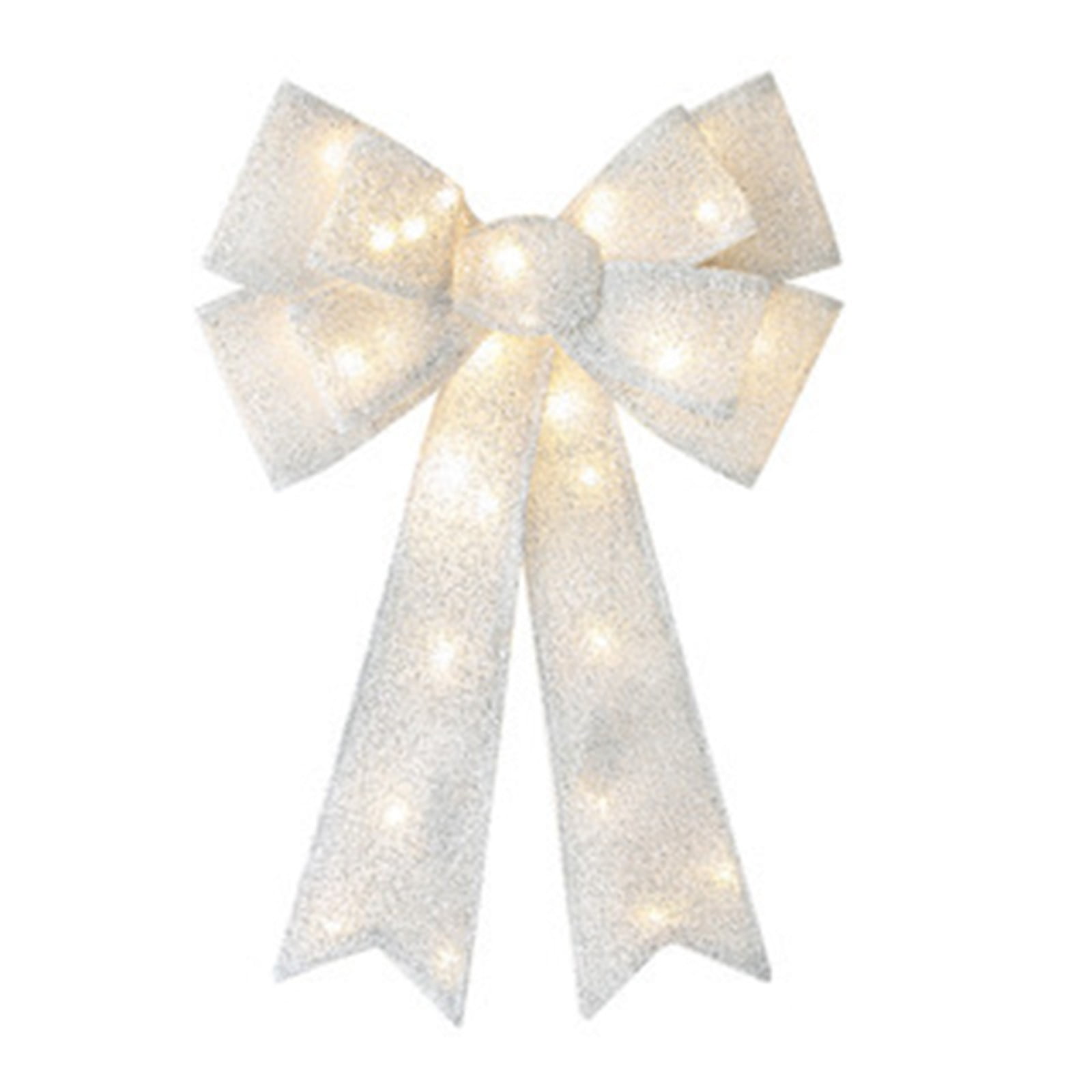 LED Christmas Bows with Lights-Large Outdoor Glitter Bows for Wreath Decoration,Tree Topper,and Holiday Yard Decor, Function Decorative Bow for Xmas Indoor and Outdoor Parties