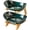 Green 2layer, variant on Oval Fruit Basket, Bamboo Ceramic Vertical Organizer for Snacks Fruits