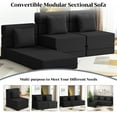 thumbnail image 3 of Modern Convertible Folding Sectional Sofa Fabric Corduroy Single, 3 of 8