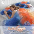 thumbnail image 5 of Orange Blue Bedding 3 Piece Duvet Cover Set California King, Modern Abstract Oil Painted Aesthetics Soft Microfiber Comforter Cover with Zipper Closure & Pillowcases, FadeResistant Quilt Cover, 5 of 9
