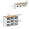 thumbnail image 2 of CoSoTower 2-in-1 Hall Tree, 5-Hook Coat Rack Shoe Bench Set w/ Bench and Shoe Storage for Entryway, Hallway, White, 2 of 7