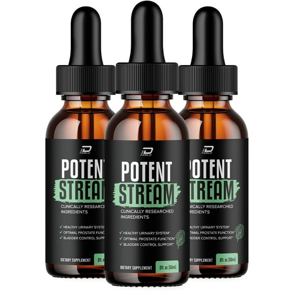 (3 Pack) Potent Stream Drops for Prostate Health - Bladder Urinating Issues - Potent Stream Supplement, Maximum Strength Potent Streame Droppers, 2024 New Improved Formulation, (3 Month Supply)