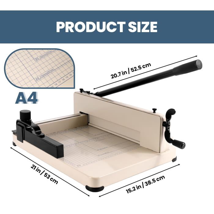 Heavy Duty Manual A4 Paper Cutter, Industrial Commercial Guillotine Paper Cutter, 400 Sheet Large Capacity, 1.6 in Thickness, Heavy Duty Paper Cutter, Company, Crafting Cardstock