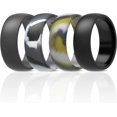 thumbnail image 1 of shiyou-Silicone Wedding Rings for Men - Breathable Step Edge - Mixed, 9.5-10 (19.8mm), Silicone, 1 of 4