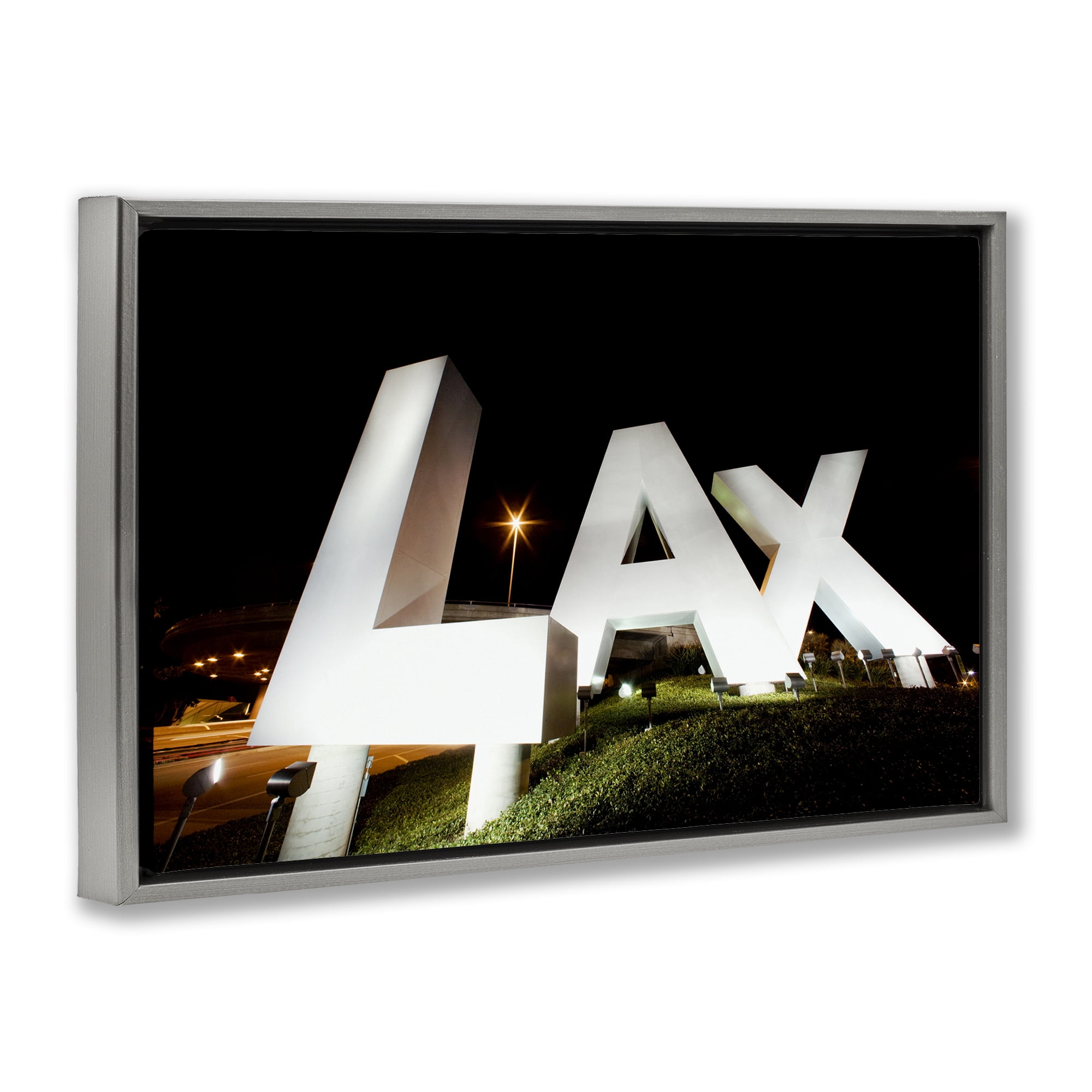 Stupell Industries LA Airport Structure Gray Framed Floater Canvas Wall Art, design by Scott Stulberg